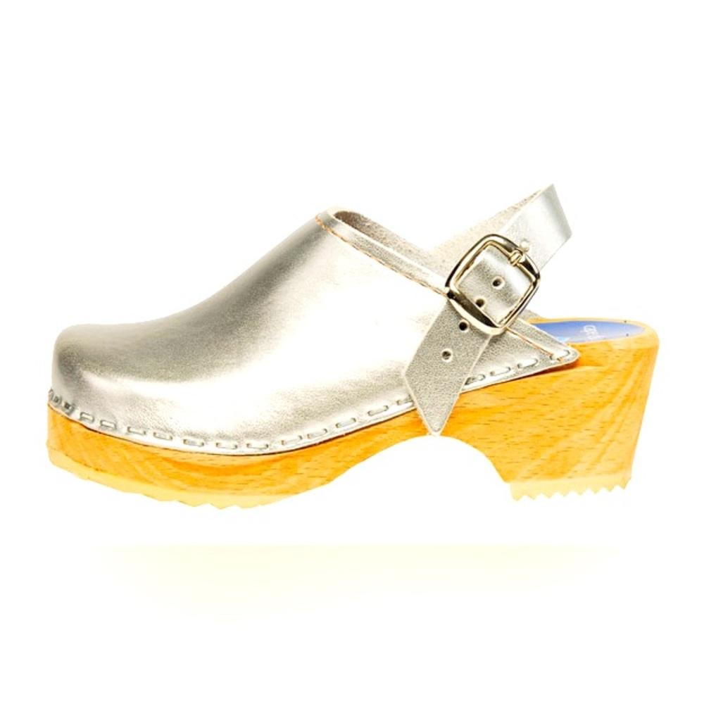 Cape Clogs Metallic Silver Clog